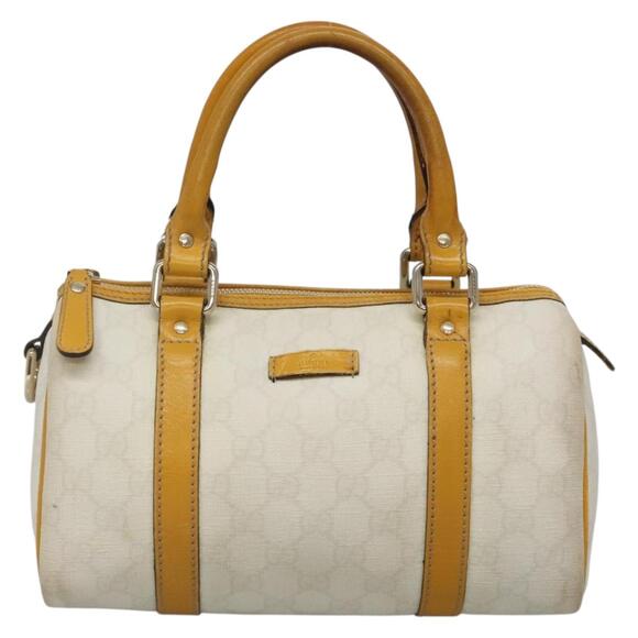 GUCCI GG Supreme Hand Bag Pvc White Gold - Picture 2 of 16